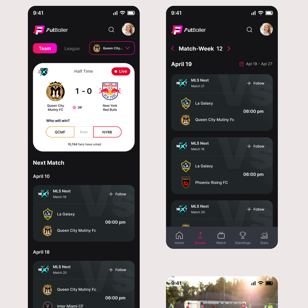 Youth soccer social network app