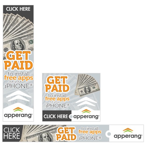 Banner Ads For A New Service That Pays Users To Install Apps Design by Unique GFX Branding