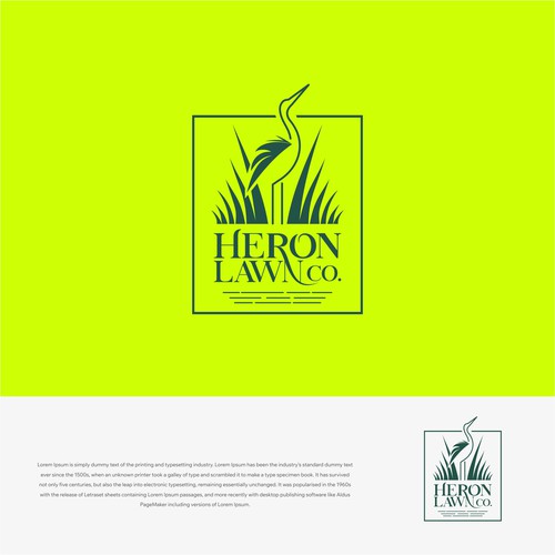 Modern Lawn Care Business with Heron Design by i-ali