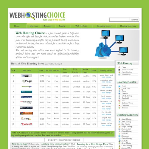 Redesign WebHostingChoice.com Design by honeyjar