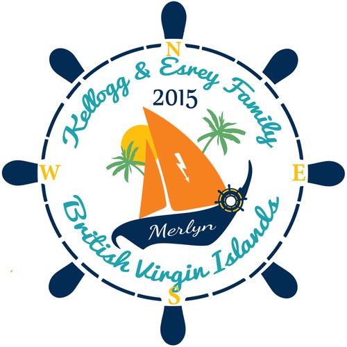 Logo for family sailing trip Aboard a 52 foot Voyage Yacht called MERLYN Design by pennylane23