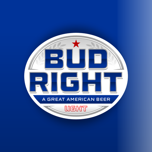 Bud Right.  The great new American Beer for good ol' fashioned American beer drinkers. Design by Voos Studio