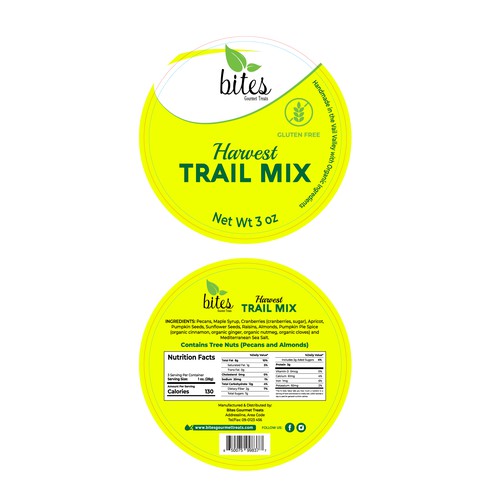 Design a Food Label for Harvest Trail Mix (logo and dieline files included) Design by Ashik Mamun