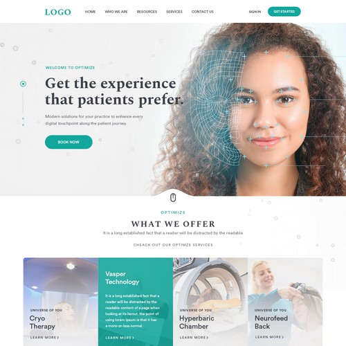 Optiimize longevity website Design by sandy#ogma