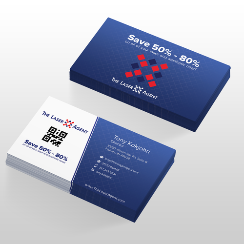 Create a modern, memorable business card for The Laser Agent! Design by MEZZOUR F