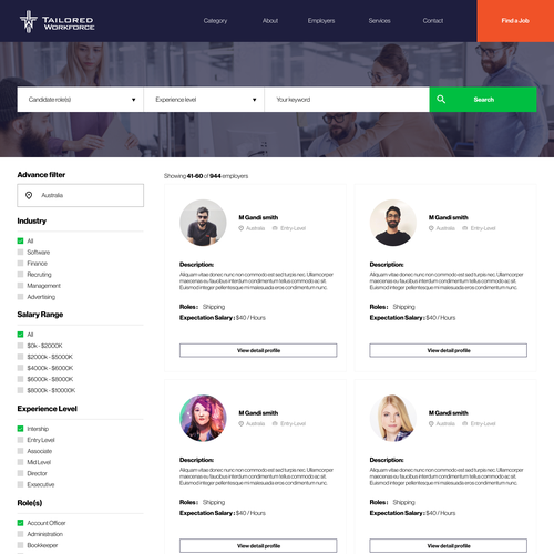 Job Recruitment Website Design by Regar Aldo