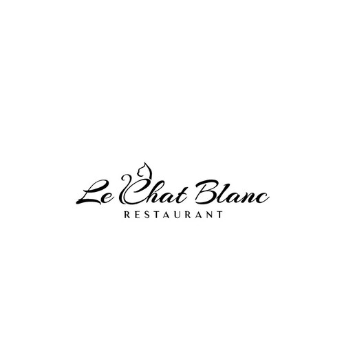 Restaurant Le Chat Blanc Logo Hosted Website Contest 99designs