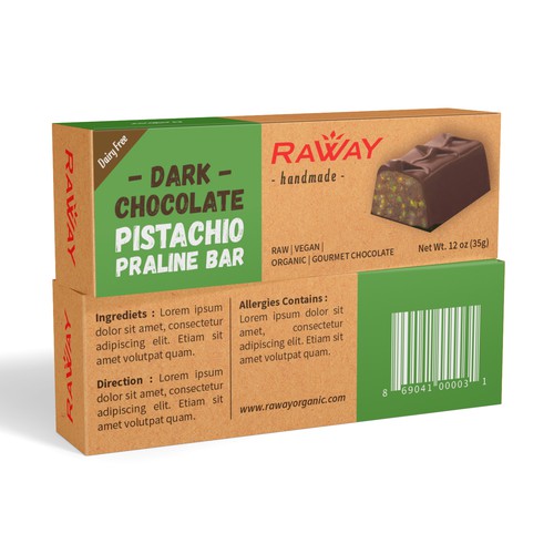 Raway Organic Chocolate needs a powerful, unique design. Design by syakuro