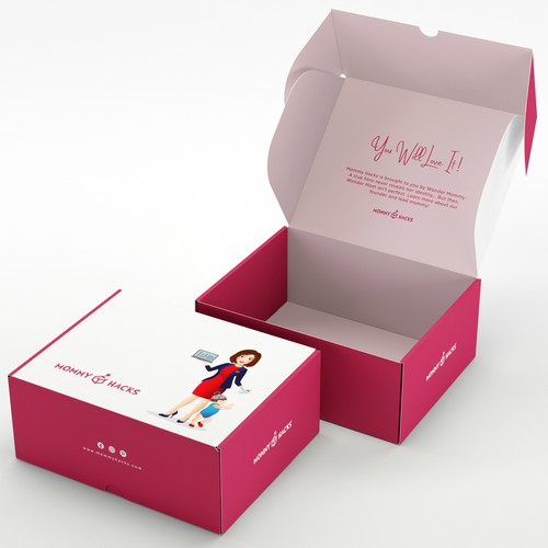 Design Mailer Box for Mommy Hacks Monthly Subscription Box Diseño de MMX