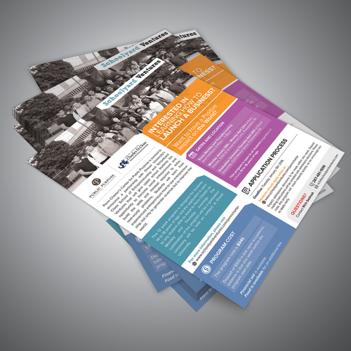 One page flyer for program that supports teen entrepreneurs Design by GD @rtist