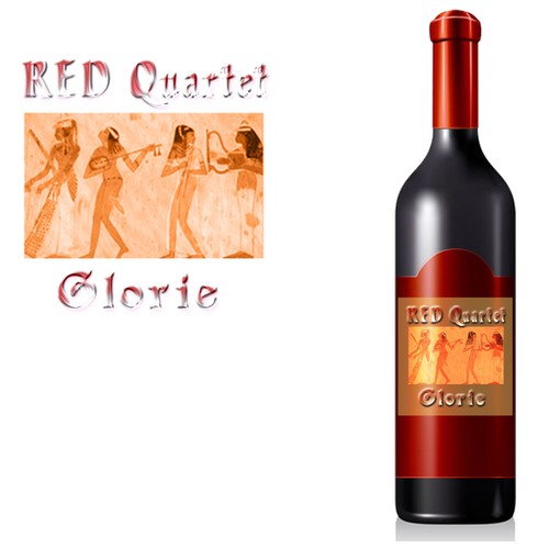 Glorie "Red Quartet" Wine Label Design Design by Pushon