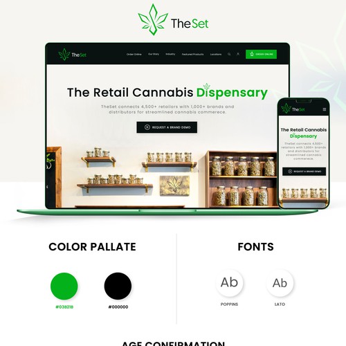 The Set dispensary Website Design Design by CREATIVE PIXXLES