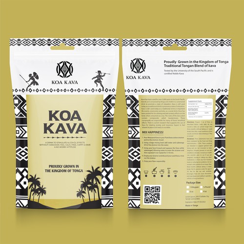 We need a powerful design for our Amazing Kava powder. Design by Web Hub Solution