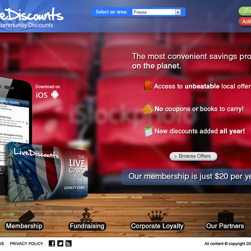 Website redesign for LiveDiscounts.com Ontwerp door Jack Mullen