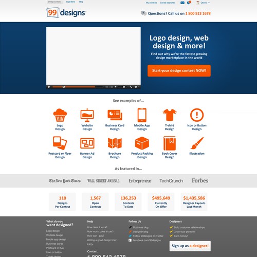 99designs Homepage Redesign Contest Design by perrrfect