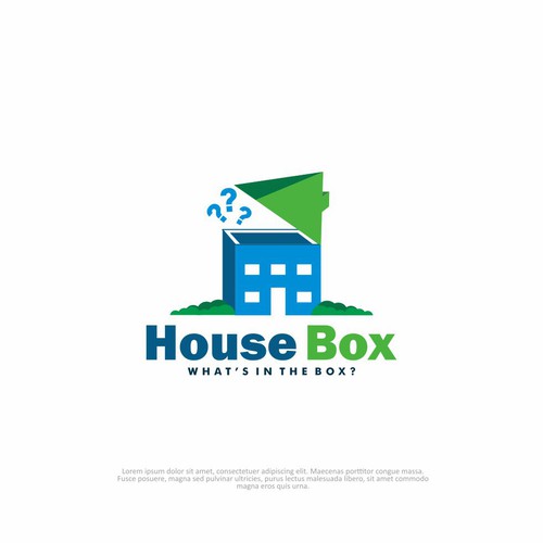 WHAT'S IN THE BOX?  Eye-catching logo to inspire interest of what people really know about a home.-ontwerp door afif_rayyan