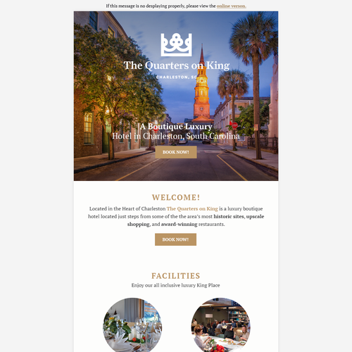 Luxury Hotel in Charleston SC Welcome Letter Design by c R e a t i v e...