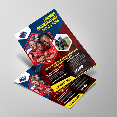 Exciting nfl flag youth football flyer for schools, Postcard, flyer or  print contest