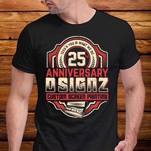 25th business anniversary tee for 1 women owned operated screen