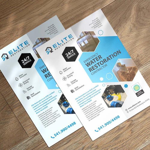 Emergency Water Restoration Flyer Design by Moi_Designers