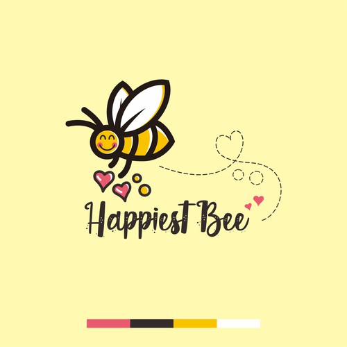 Design a cute, happy logo for Happiest Bee.-ontwerp door Veeza_D