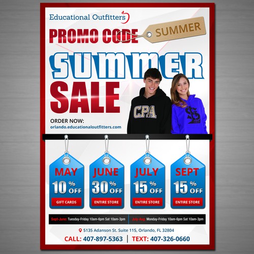 Design an attention grabbing sales flyer for school uniform company