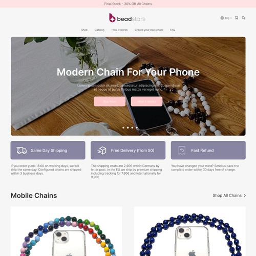 Designs | Create a wonderful homepage for colorful mobile chains based ...