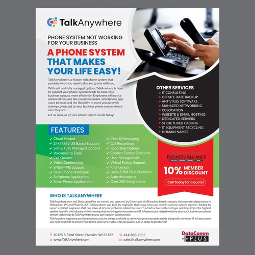 TalkAnywhere Sales Flyer Design by Dzine Solution