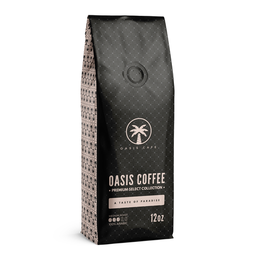 OASIS CAFE COFFEE BEAN PACKAGING DESIGN Design by A2 DESIGN®