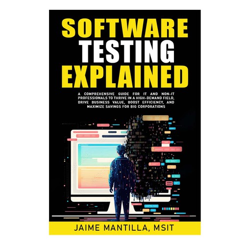 Design a clean/modern book cover for my software testing book Design by BDTK