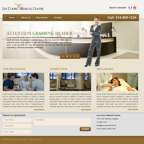 Les Cours Medical Centre needs a new website design Réalisé par kanion