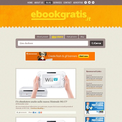 New design with improved usability for EbookGratis.It Réalisé par stylenotmy