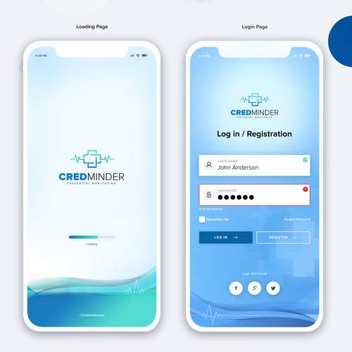 Design UI/UX for credential monitoring iOS app. Design by A N S Y S O F T