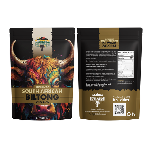 Hipster professional adventure biltong food packaging Design by syakuro
