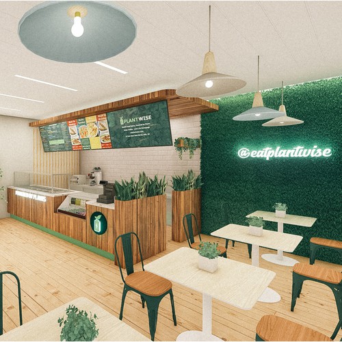 3D Rendering Concept Design for Healthy Restaurant Design by Carlos Larrota