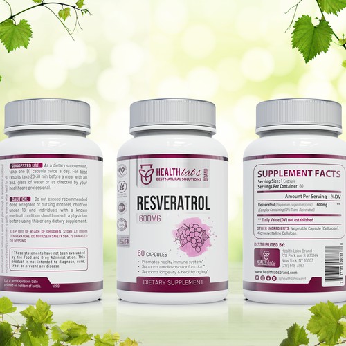 New Brand Health Supplement Brand Label Design Design by m.art.designs