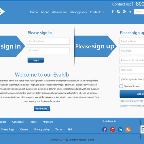 Landing sign in/sign up page Design by Effexa Designs