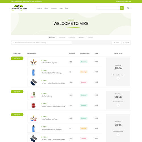 Easy to use Customer Account Page Design by Anonsoft™