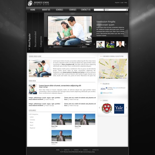 New website design wanted for Business School Video Bank Réalisé par iva