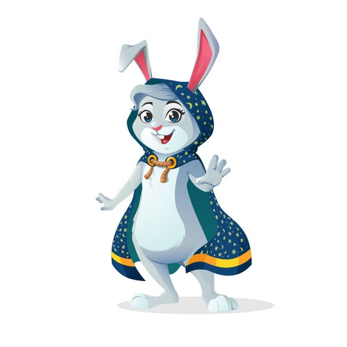 Cloak-Wearing Bunny Character (Vector) for Children's Book! Design réalisé par Rozart ®