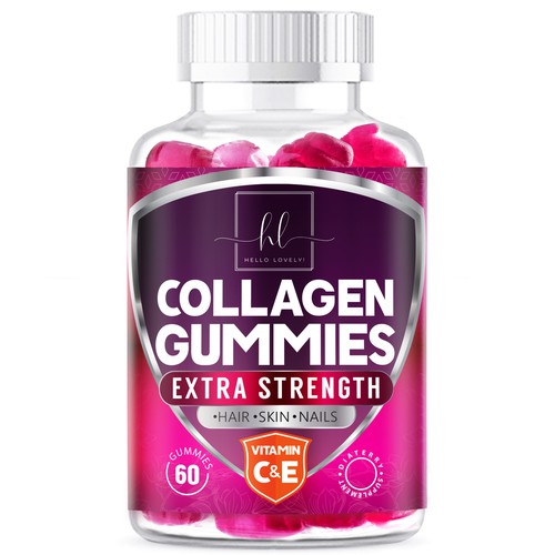 コンペ「Hello Lovely needs a Collagen Gummies product label」のデザイン by agoosheさん 