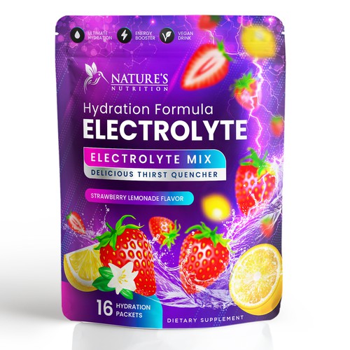 Refreshing Hydration Electrolytes Design Needed for Nature's Nutrition Design by Davi Giolo ★