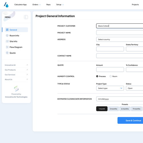 Design new User Interface for customer facing software. Design by Ideation Lab