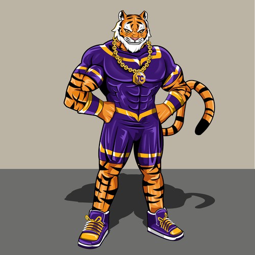 I need a Marvel comics style superhero tiger mascot. デザイン by Artist86