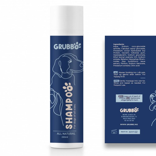 Design label for dog shampoo Design réalisé par intanamir