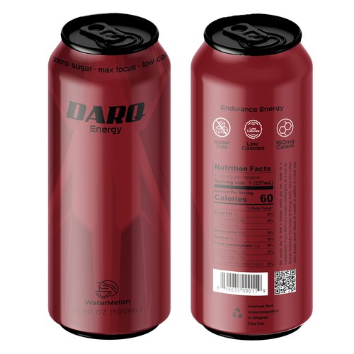 Create a unique Design for a sugar free Energy Drink Can! Design by rakaruaan