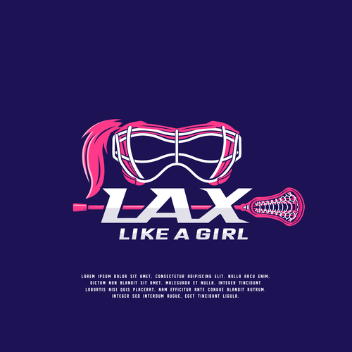 A classic yet fun logo for the fearless, confident, sporty, fun female lacrosse player Design by ies