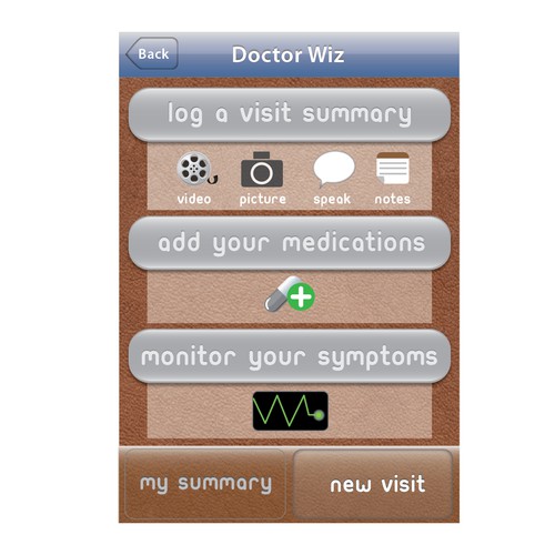 Help DoctorWiz with home screen for an iphone app Design by capulagå™