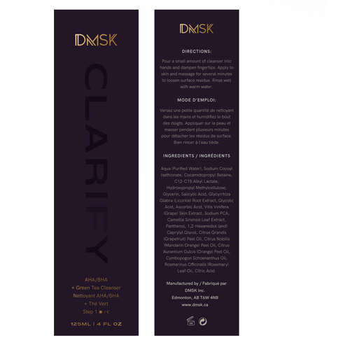 Luxury, high-end product box design for facial cleanser. Design by Santiago Trabucco