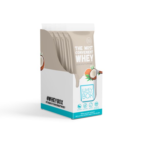 Design a retail case for our whey protein sachets Design by syakuro